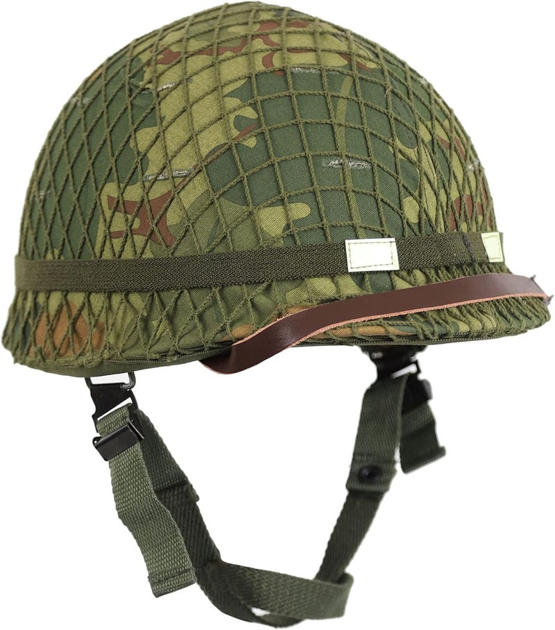 ACTJ.M WW2 WWII Vietnam War Era US M1 Combat Helmet with Mitchell Cover 1959 Dated Reproduction - Image 1